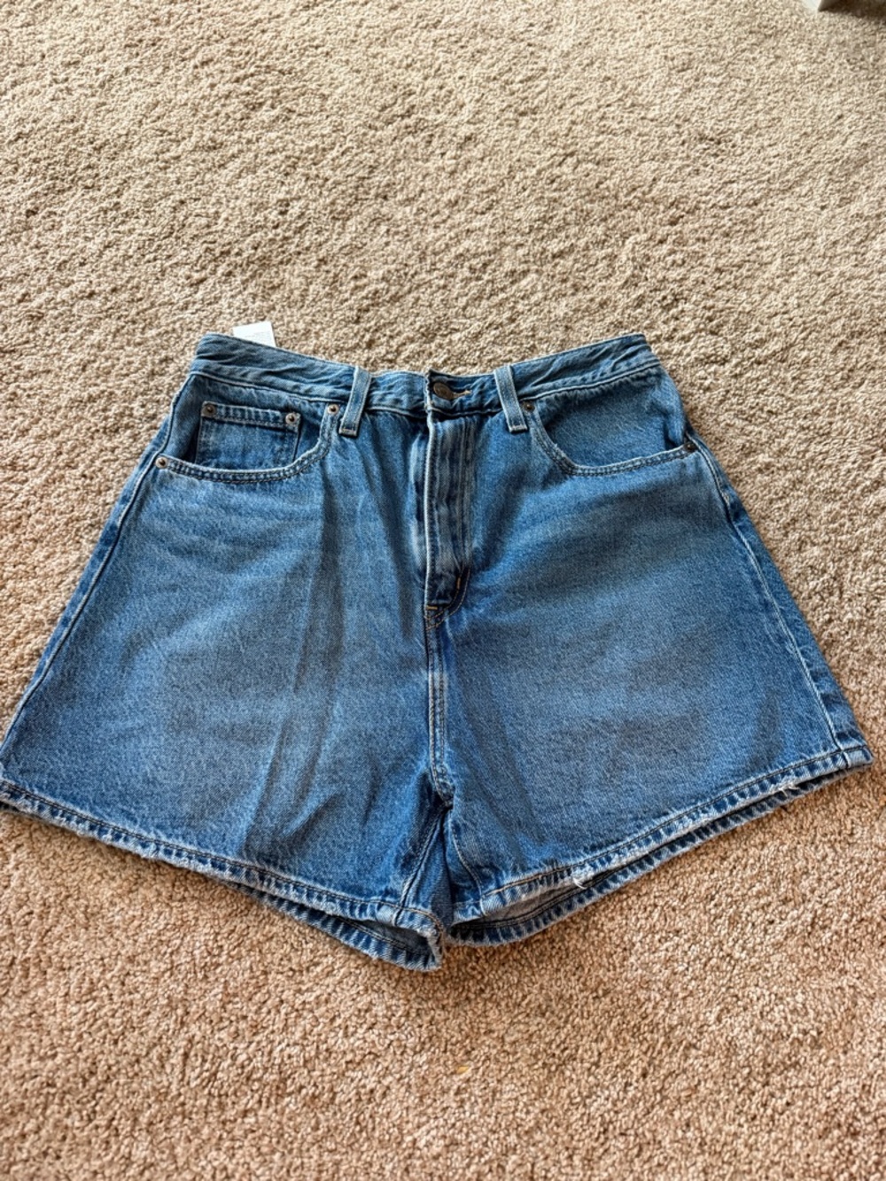 Levi's Medium Blue High Loose Denim Shorts